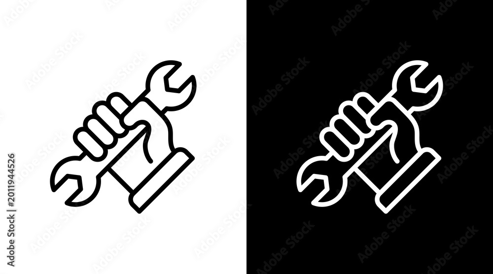 Fototapeta premium Repairing White Icon Set Design