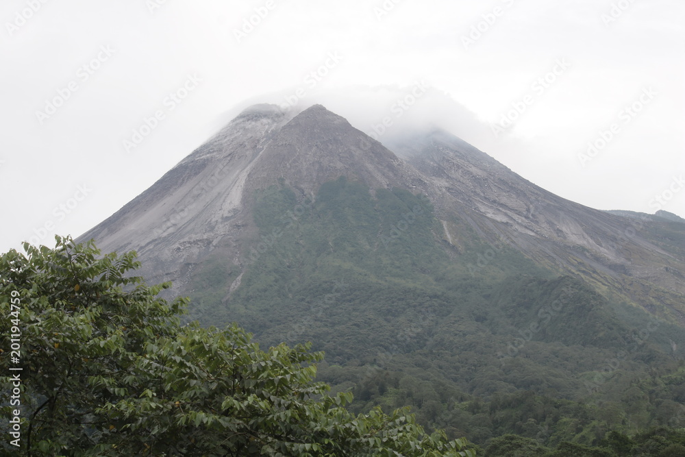 Fototapeta premium Merapi mountain in Java, Indonesia