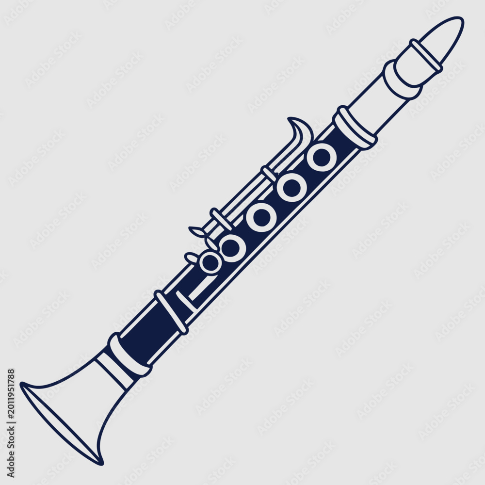 Naklejka premium Different-style-clarinet-icon-design 