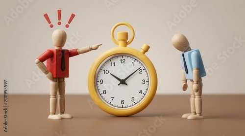 A boss reprimands an employee regarding lateness and missed deadlines at work.