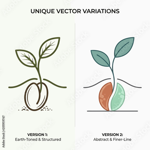 Фотография Create two vector versions of a plant sprouting from seed 202605052342 7