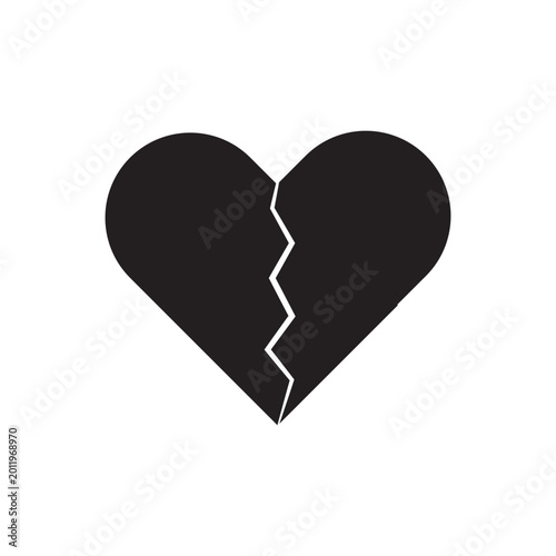 Fotografie Broken heart icon set Vector