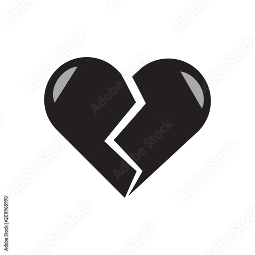 Fotografie Broken heart icon set Vector
