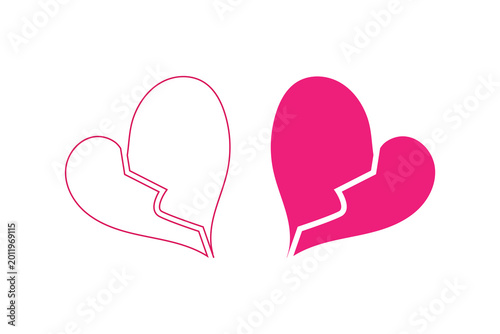 Canvas Print Broken heart icon