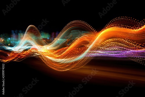 Abstract Light Wave Patterns in Motion