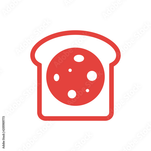 Cartoon style bread with pepperoni graphic illustration for Sustainable Gastronomy Day