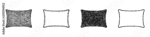 Tableau sur toile Sketch rectangular pillow icon design set