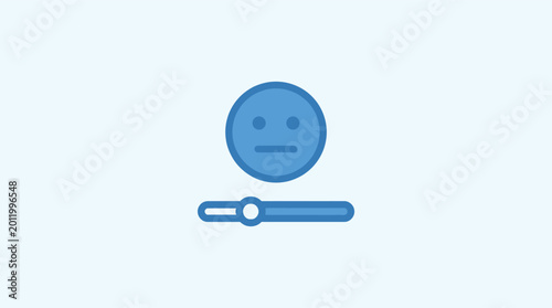 Canvastavla Neutral face emoji icon with a slider bar underneath, representing mood or inten
