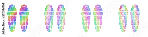 Принти на полотні Rainbow color sketch shin guards icon design set