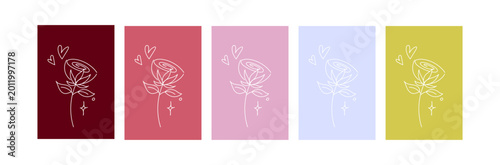 Collection of rose illustrations in bold and pastel color blocks, decorative floral artwork, modern graphic design background, creative botanical theme, autumn vibrant art concept for interior
