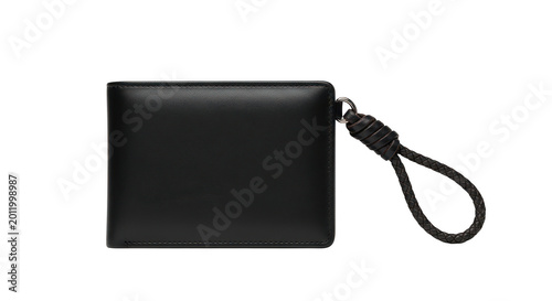 Fingerless black leather glove close up view isolated on transparent background,png