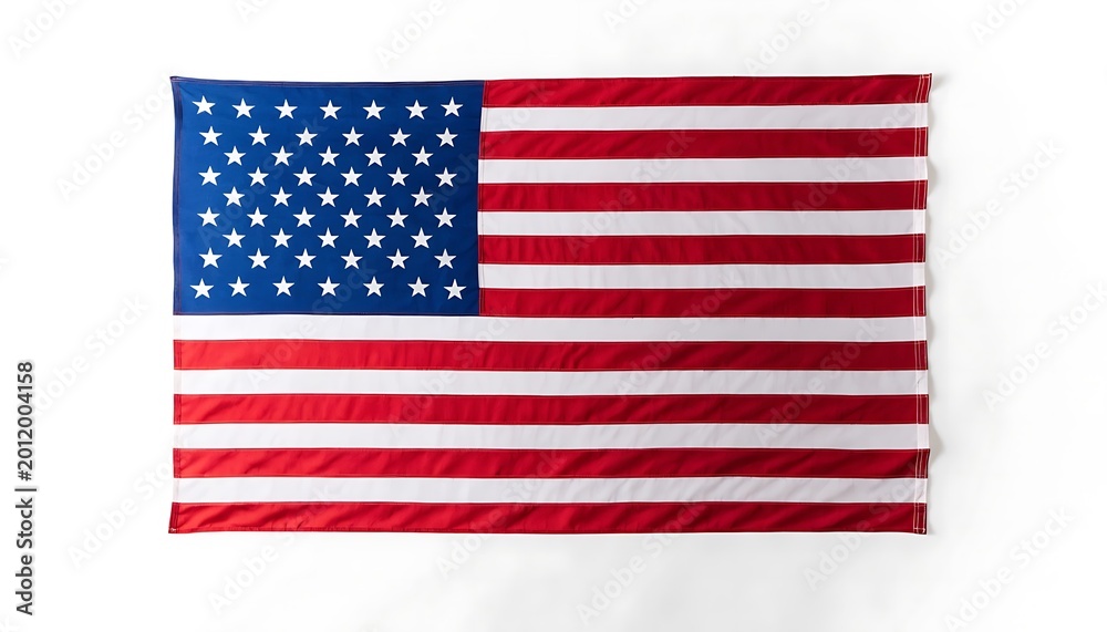 Fototapeta premium american flag spread out on white background high quality professional detailed modern elegant stylish clean crisp