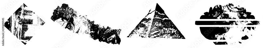 Obraz premium Rugged peaks in gritty stencil art jagged Alps meet skid lid vibes. Raw wilderness, bold for posters or apparel. loyalty to nature’s edge.