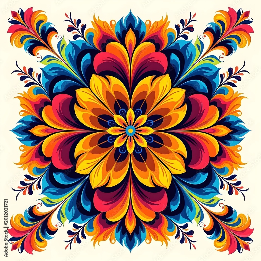 Fototapeta premium vibrant symmetrical mandala design