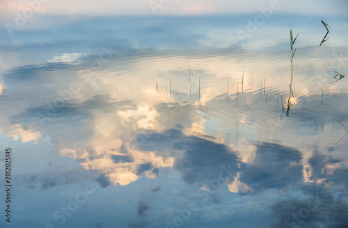 Abstract Sky and Cloud Reflection in Still Water