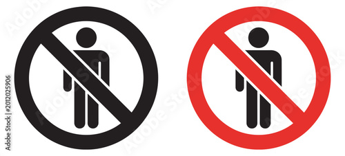 No Entry Person Sign, clean vector illustration of restricted access symbol for no entry pedestrian warning safety control and hazard signage design