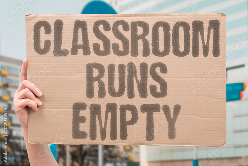 Foto "Classroom Runs Empty" Schools operating without enough teachers cannot deliver effective education consistently