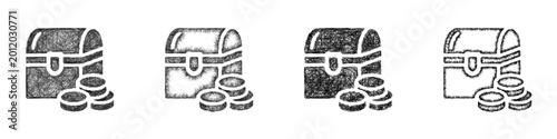 Bild auf Leinwand Sketch quest reward icon design set