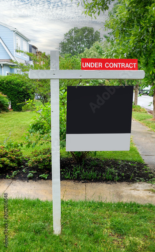 Under Contract real estate sign with copy space