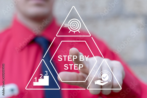 Billede på lærred Business concept of step by step process.