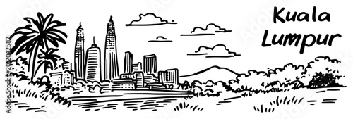 Photography Kuala Lumpur Malaysia cityscape doodle