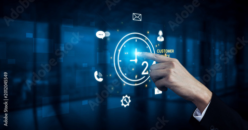 Photography Concept of 24-hour customer service