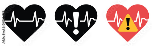 Εκτύπωση καμβά Medical alert icon featuring cardiac health warning symbol, emergency notificati