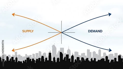 Supply and demand concept illustration.