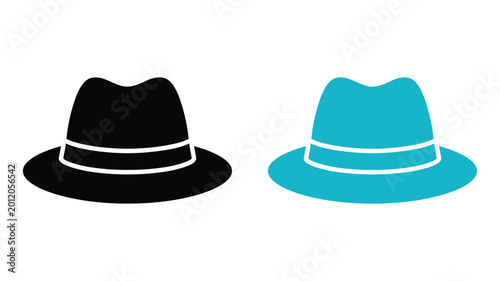 Foto Fedora hats silhouette black and teal color scheme