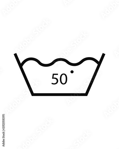 Foto Wash at or bellow 50° vector symbol SVG