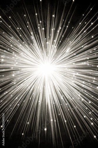 A sudden burst of light in a black and white environment vertical frame