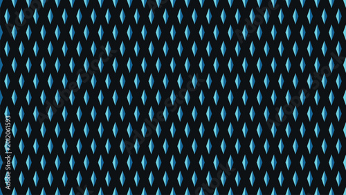 Billede på lærred Abstract blue diamond pattern on dark background with glowing elongated shapes s