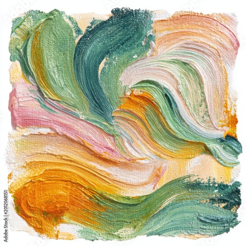 Impasto artwork featuring dense paint application and bold color interplay. Surface texture emphasizes depth and artistic expression.