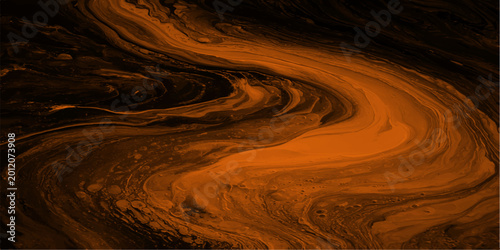 Cuadro en lienzo Abstract orange and brown fluid art, a captivating dance of colors, evokes a sense of both the cosmic and earthly, creating a visually compelling piece