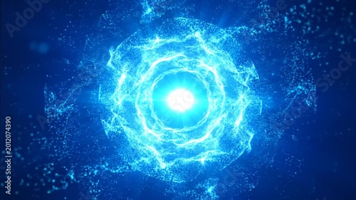 Vibrant blue glowing light energy pattern.