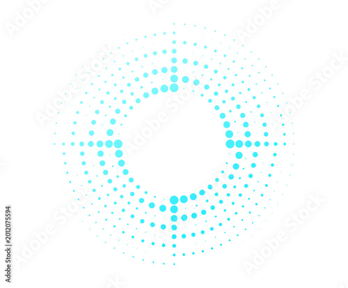 Vibrant gradient radial circle with flowing motion lines. Energy inspired vector element for futuristic technology visuals