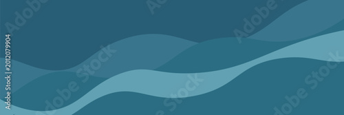 Bild auf Leinwand Abstract blue sea with waves paper cut effect