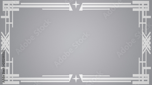 Foto 幾何学的なモノトーン・フレーム背景（シルバー・グレー・ミニマル・テック）：Geometric monochrome frame background in silver and gray