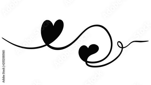 Hand-Drawn Heart Swirls and Flourishes - Romantic Design Element