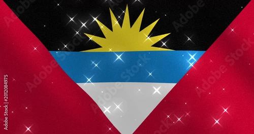 Antigua and Barbuda Flag Glitter Background