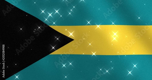 Bahamas Flag Glitter Background