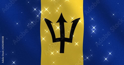 Barbados Flag Glitter Background