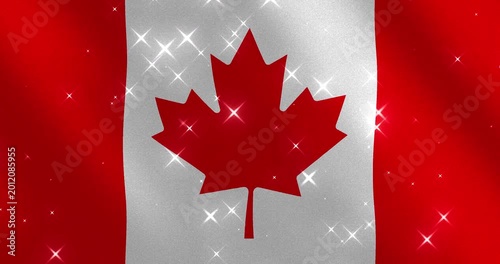 Canada Flag Glitter Background