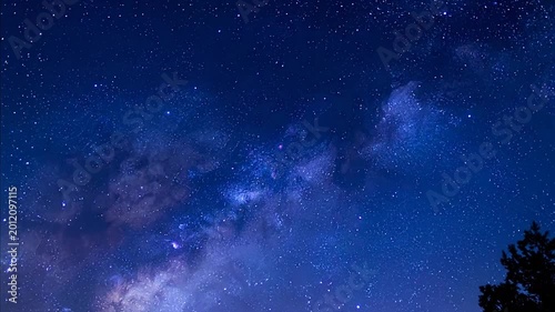 The Milky Way galaxy at night.