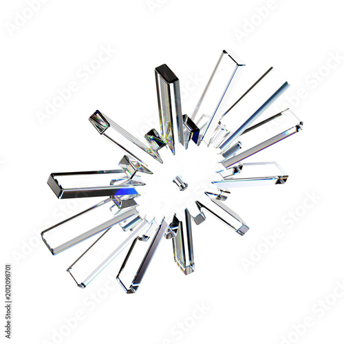 Foto 3d Render Abstract Dispersion Glass, Isolated holographic spectrum shape, Futuri