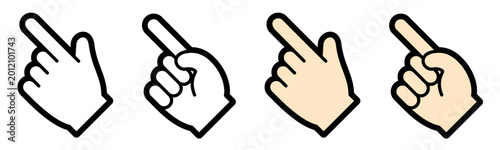 Tableau sur toile 指差しハンドアイコン クリック・案内・強調を表す手のシンボル素材　Pointing Hand Icon Click Pointer Gesture Direct