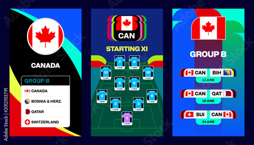 Photos Canada national football team Worlds 2026 Football Tournament, showing group sch