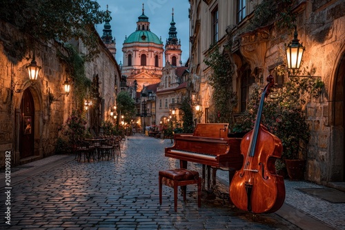 Evening Serenade in a Charming European Alley