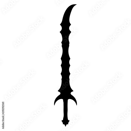 Photos Silhouette of a fantasy scimitar sword.