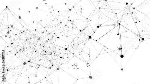 Abstract network of connected dots and lines representing a digital network or data structure